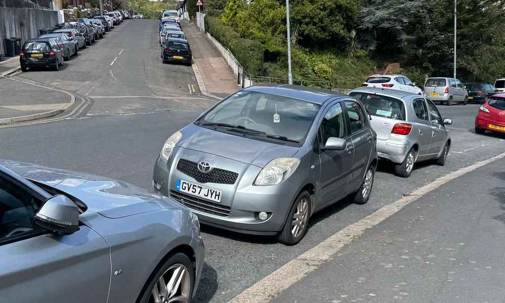 Photograph of GV57 JYH - a Grey Toyota Yaris parked in Hollingdean by a non-resident. The fourth of four photographs supplied by the residents of Hollingdean.