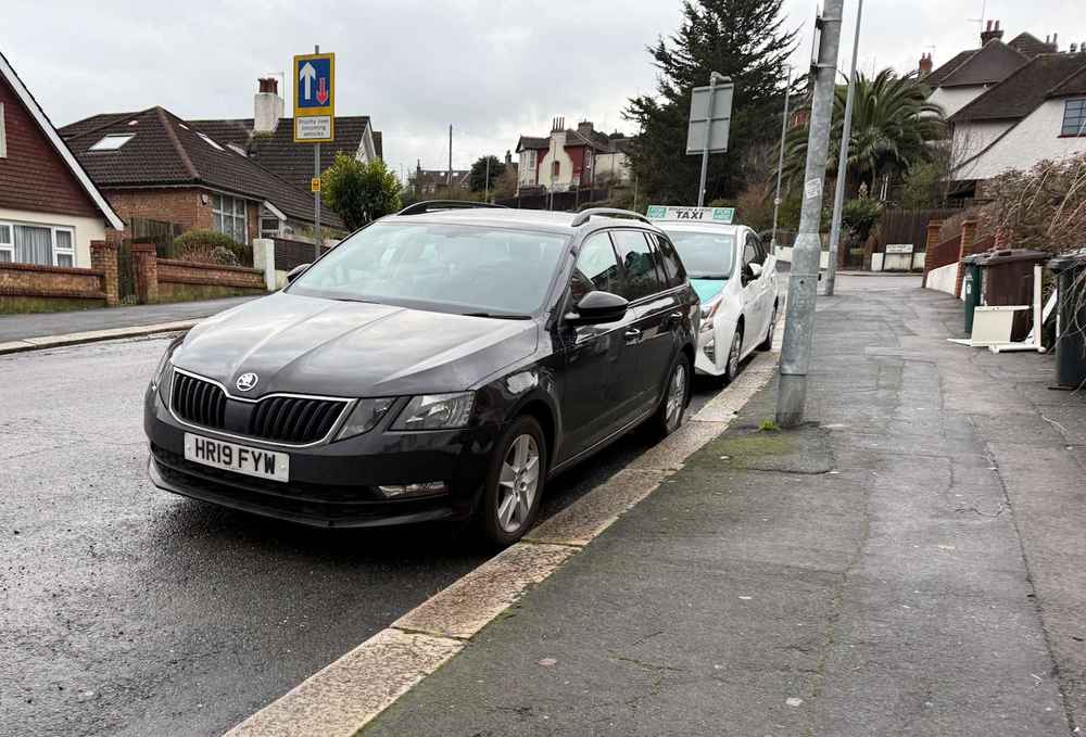 Photograph of HR19 FYW - a Black Skoda Octavia parked in Hollingdean by a non-resident. The tenth of eleven photographs supplied by the residents of Hollingdean.