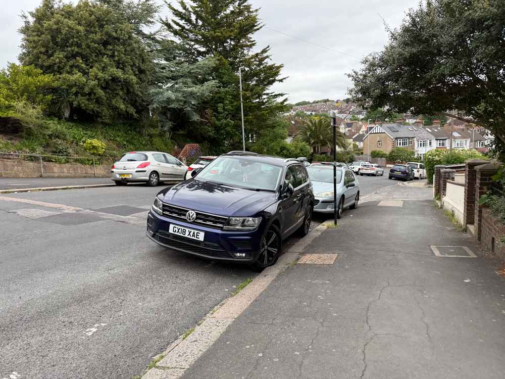 Photograph of GX18 XAE - a Blue Volkswagen Tiguan parked in Hollingdean by a non-resident who uses the local area as part of their Brighton commute. The twelfth of twelve photographs supplied by the residents of Hollingdean.