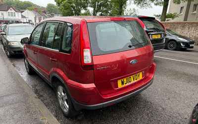 WJ10 VDY, a Red Ford Fusion parked in Hollingdean