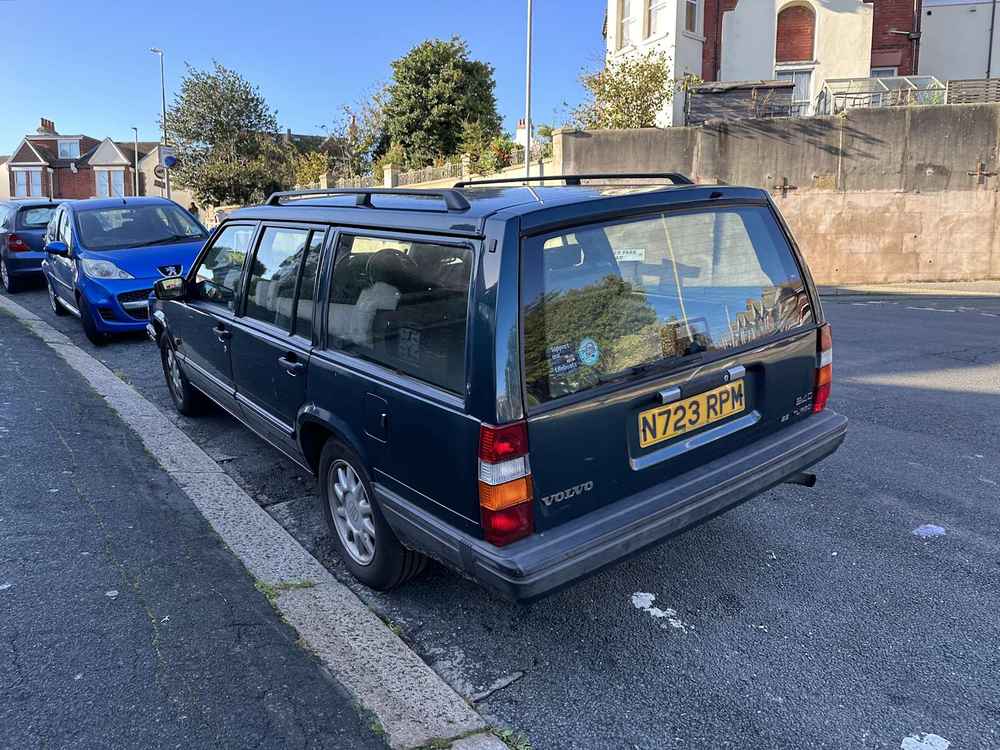 Photograph of N723 RPM - a Green Volvo 940 parked in Hollingdean by a non-resident who uses the local area as part of their Brighton commute. The third of three photographs supplied by the residents of Hollingdean.