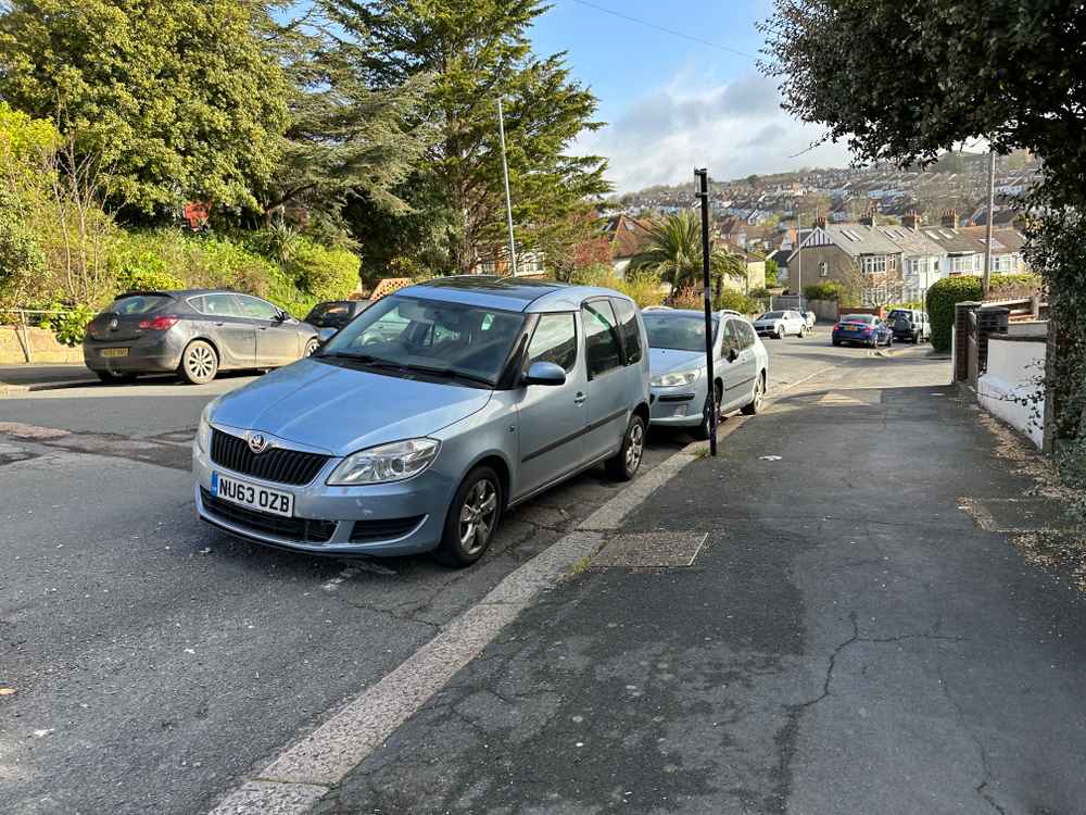 Photograph of NU63 OZB - a Blue Skoda Roomster parked in Hollingdean by a non-resident. The nineteenth of twenty-three photographs supplied by the residents of Hollingdean.