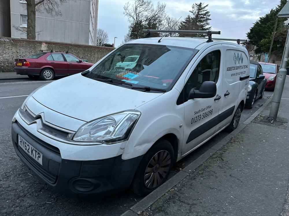Photograph of HY62 KTP - a White Citroen Berlingo parked in Hollingdean by a non-resident. The fifth of nine photographs supplied by the residents of Hollingdean.