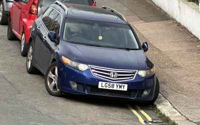LG58 YMY, a Blue Honda Accord parked in Hollingdean