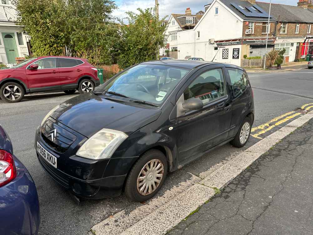 Photograph of PO56 XKU - a Black Citroen C2 parked in Hollingdean by a non-resident. The fourth of six photographs supplied by the residents of Hollingdean.