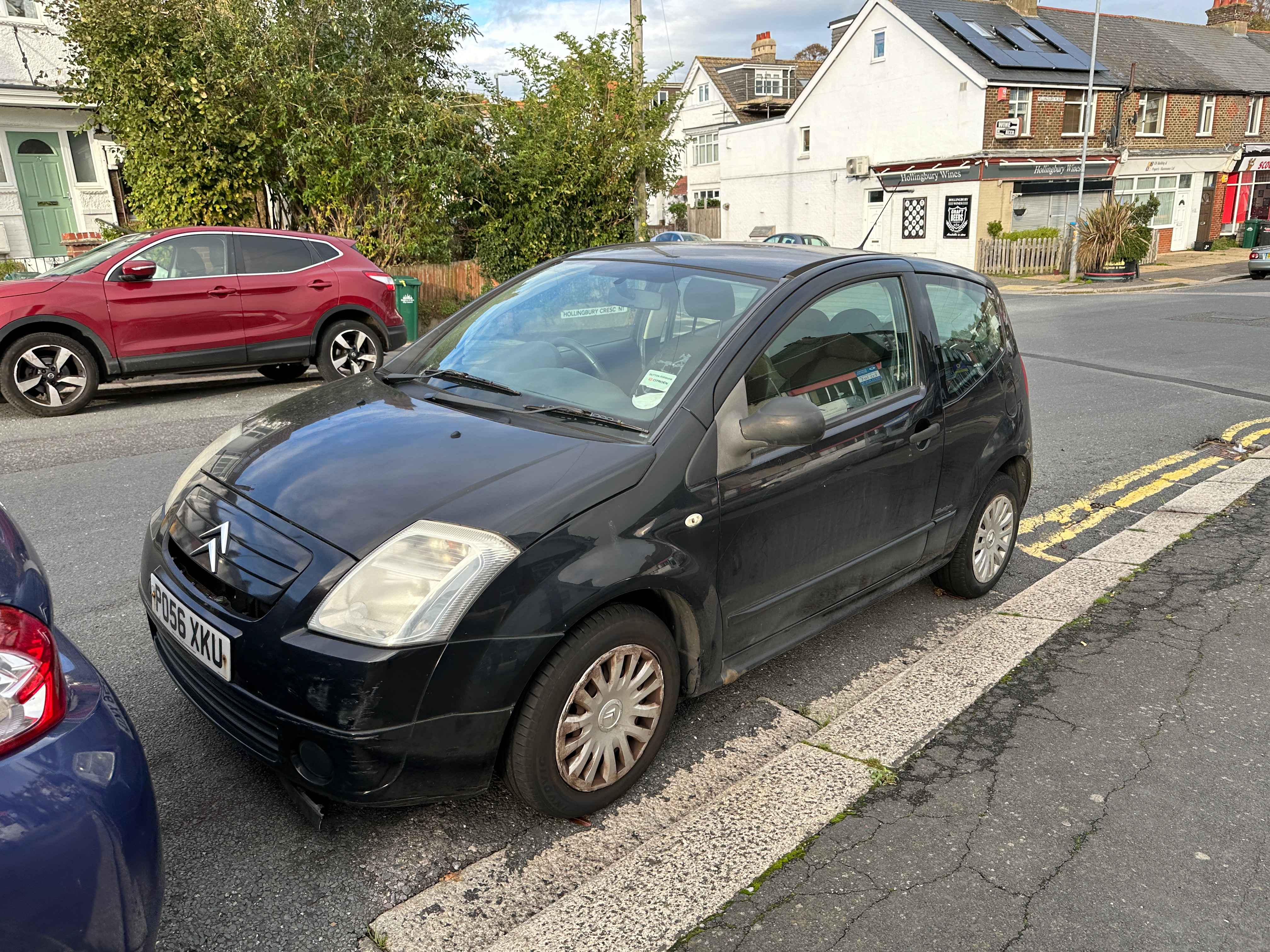 Photograph of PO56 XKU - a Black Citroen C2 parked in Hollingdean by a non-resident. The fourth of five photographs supplied by the residents of Hollingdean.