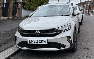 LP23 XKH, a Grey Volkswagen Taigo parked in Hollingdean