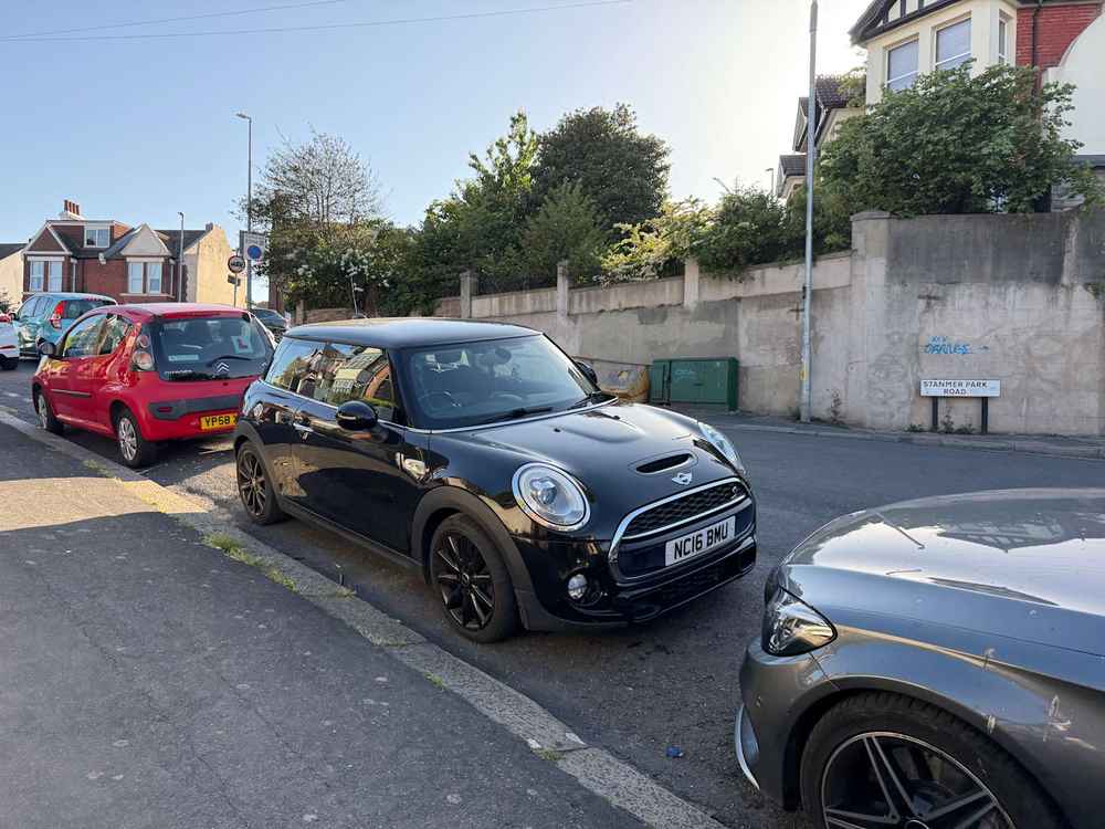 Photograph of NC16 BMU - a Black Mini Cooper parked in Hollingdean by a non-resident who uses the local area as part of their Brighton commute. The tenth of thirteen photographs supplied by the residents of Hollingdean.