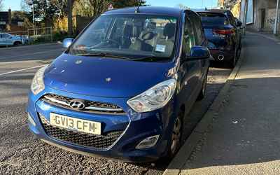 GV13 CFM, a Blue Hyundai i10 parked in Hollingdean