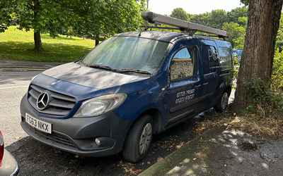 FG63 NKX, a blue Mercedes Citan parked in Hollingdean