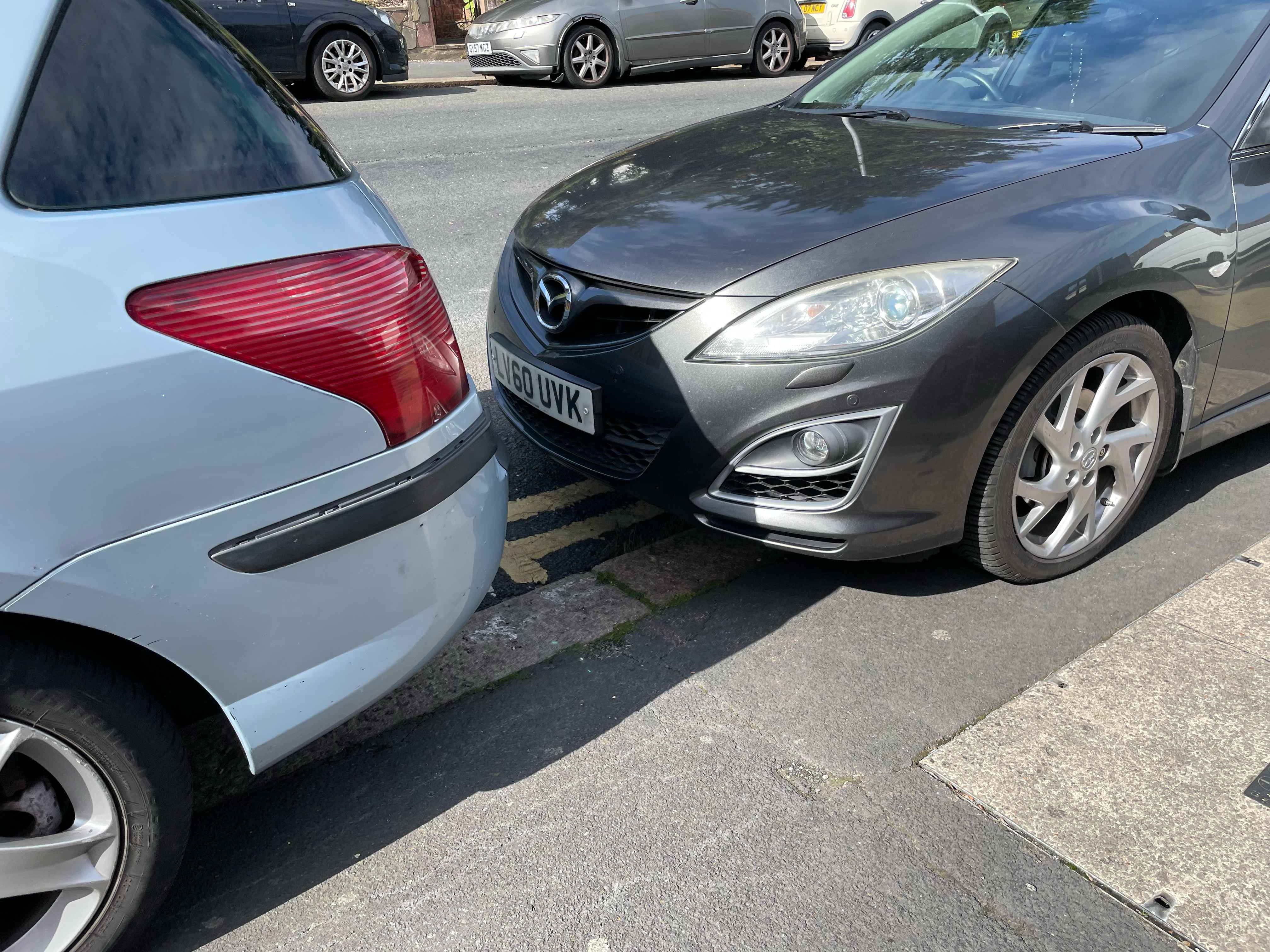 Photograph of LV60 UVK - a Grey Mazda 6 parked in Hollingdean by a non-resident. The second of four photographs supplied by the residents of Hollingdean.