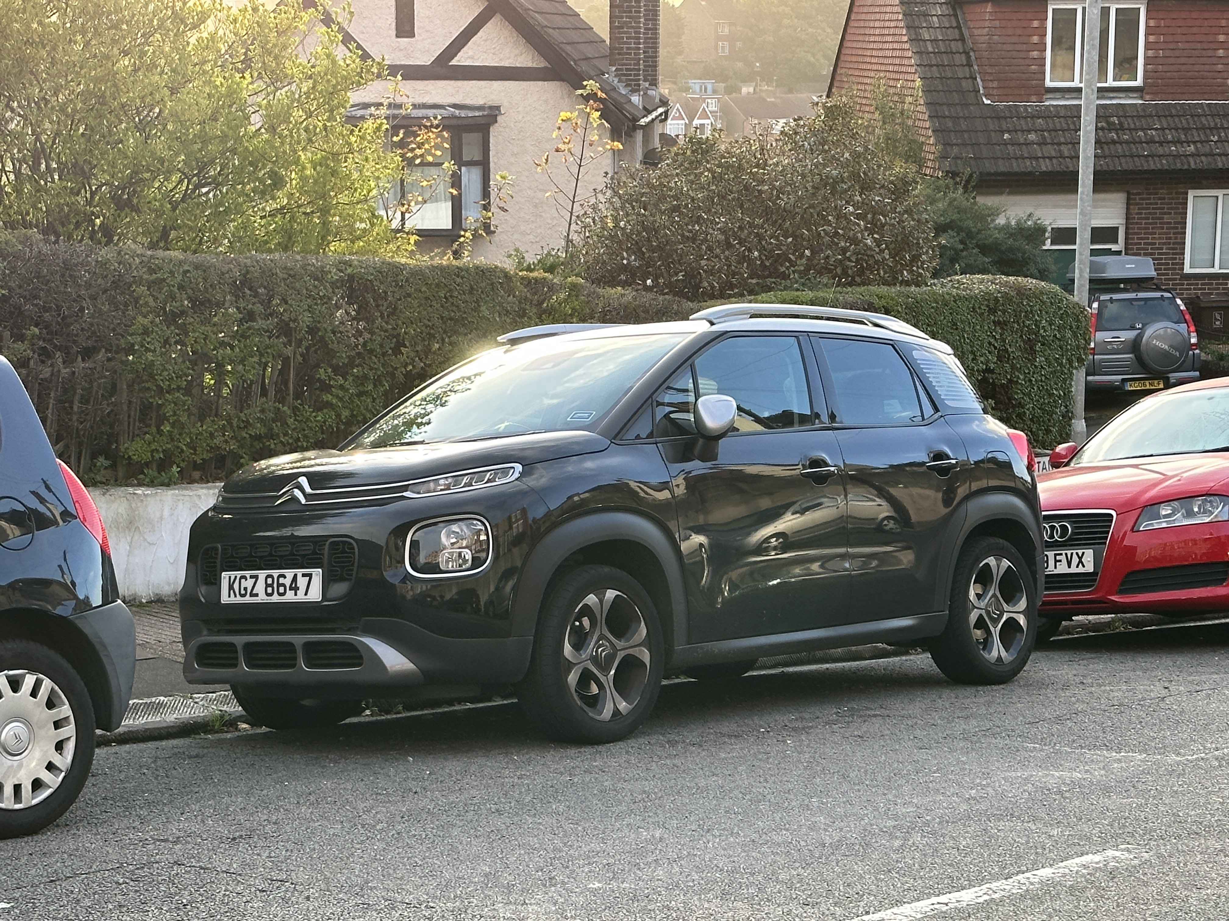Photograph of KGZ 8647 - a Black Citroen C3 parked in Hollingdean by a non-resident who uses the local area as part of their Brighton commute. The fourth of five photographs supplied by the residents of Hollingdean.
