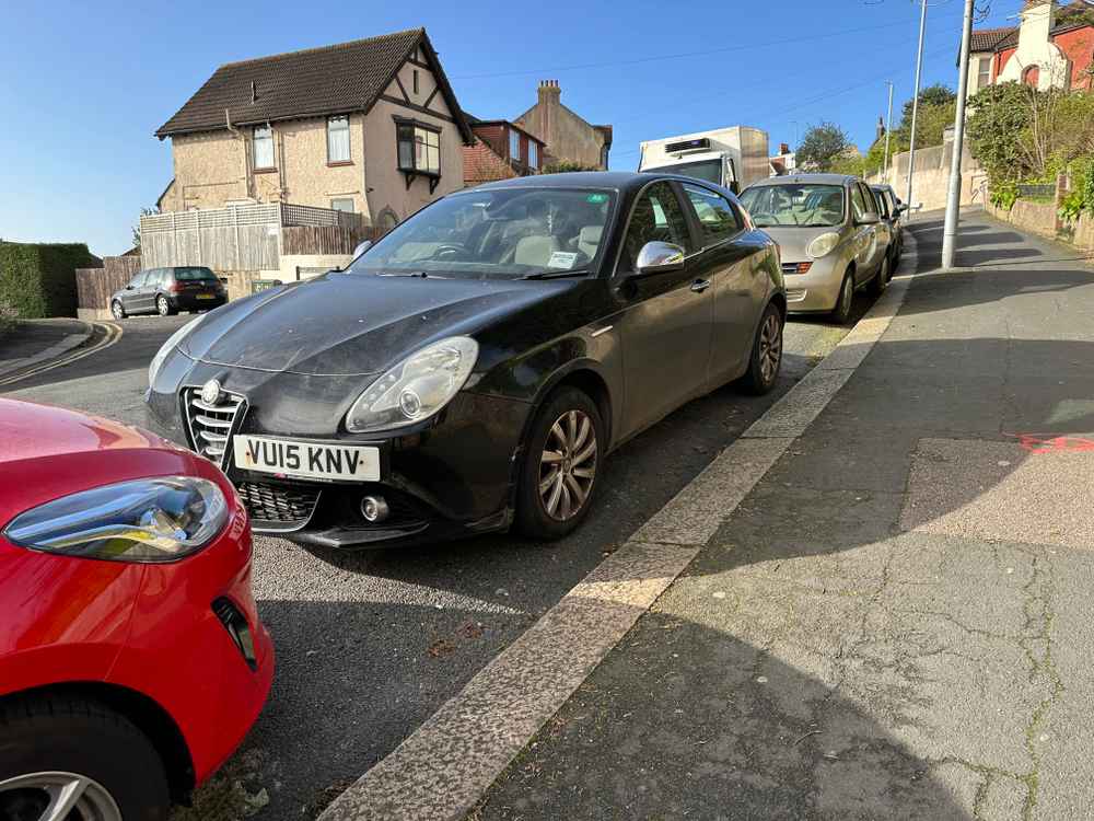 Photograph of VU15 KNV - a Black Alfa Romeo Giulietta parked in Hollingdean by a non-resident. The twelfth of fifteen photographs supplied by the residents of Hollingdean.