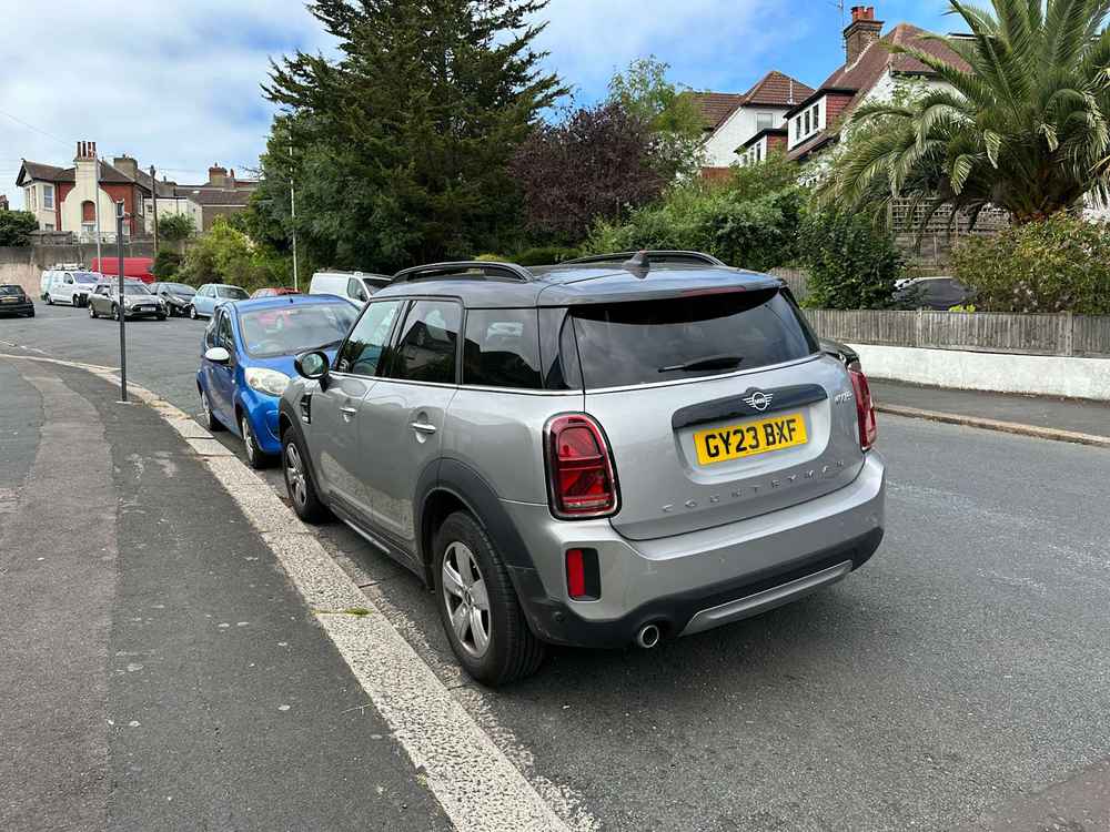 Photograph of GY23 BXF - a Grey Mini Countryman parked in Hollingdean by a non-resident who uses the local area as part of their Brighton commute. The thirteenth of thirty-three photographs supplied by the residents of Hollingdean.