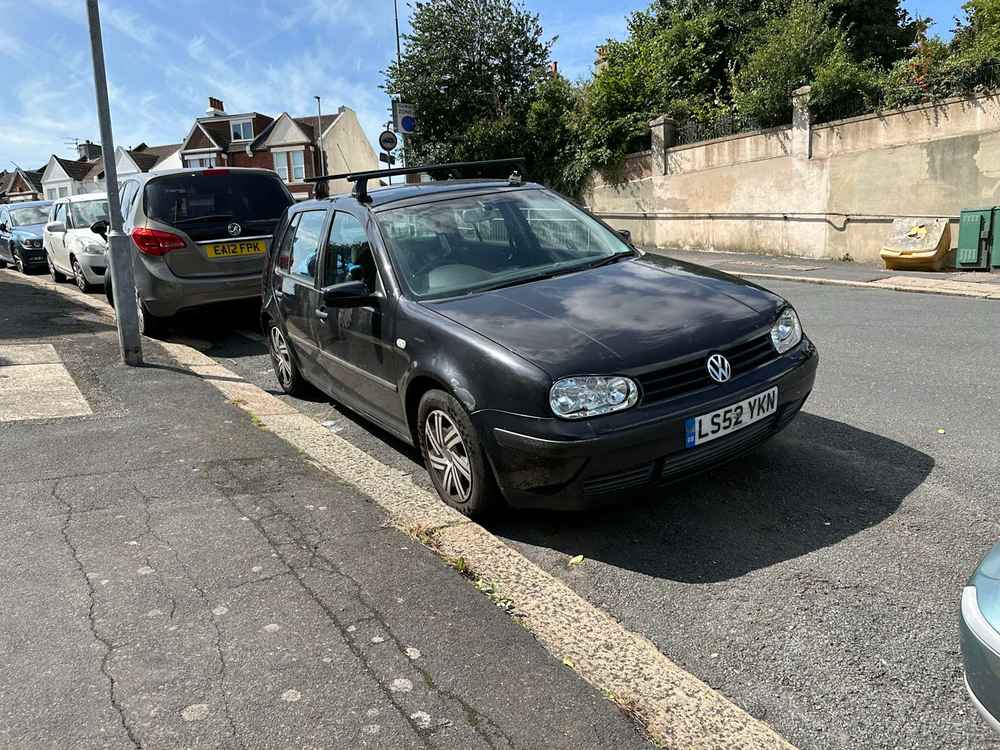 Photograph of LS52 YKN - a Black Volkswagen Golf parked in Hollingdean by a non-resident. The first of twelve photographs supplied by the residents of Hollingdean.