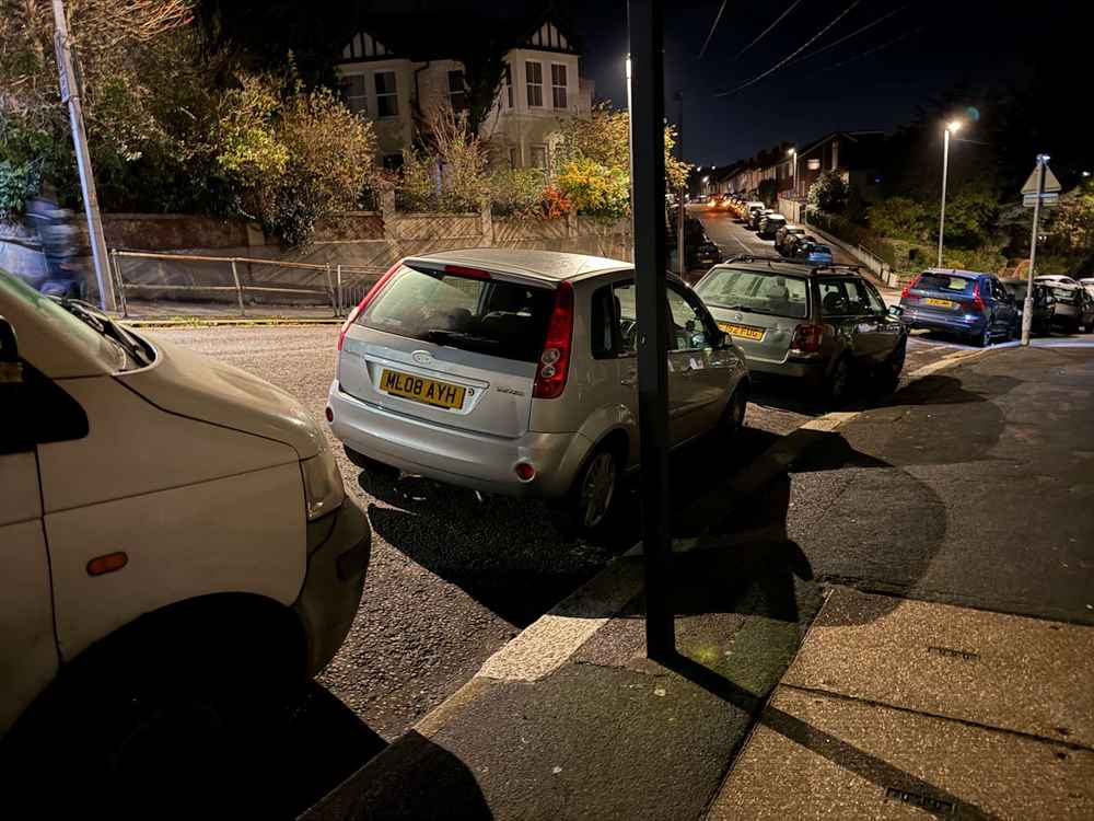 Photograph of ML08 AYH - a Silver Ford Fiesta parked in Hollingdean by a non-resident. The eleventh of thirteen photographs supplied by the residents of Hollingdean.