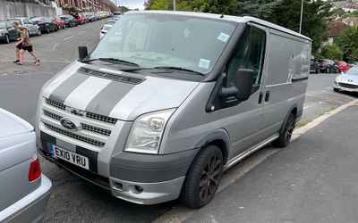 EX10 VRU, a Silver Ford Transit parked in Hollingdean