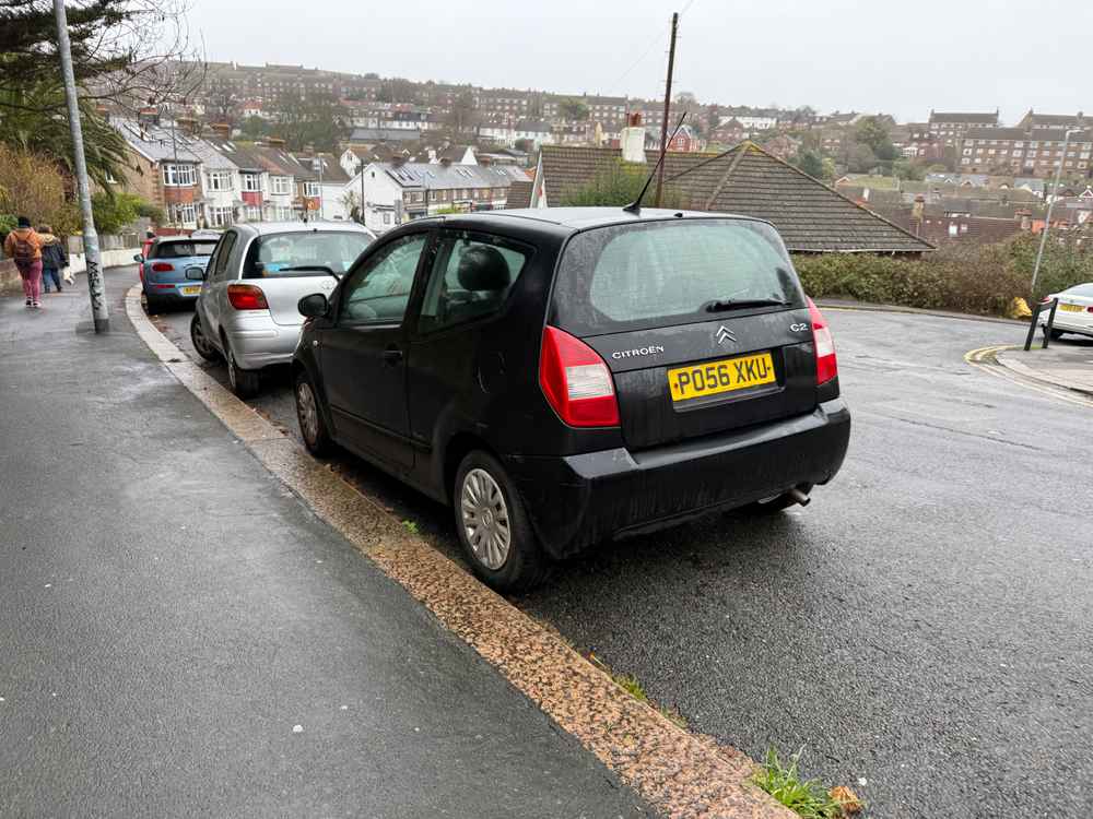 Photograph of PO56 XKU - a Black Citroen C2 parked in Hollingdean by a non-resident. The fifteenth of sixteen photographs supplied by the residents of Hollingdean.