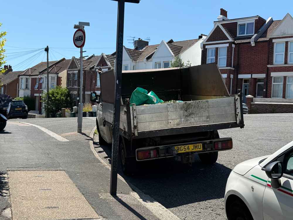 Photograph of BG54 JHU - a White Volkswagen T-Sporter parked in Hollingdean by a non-resident. The twenty-fifth of twenty-five photographs supplied by the residents of Hollingdean.