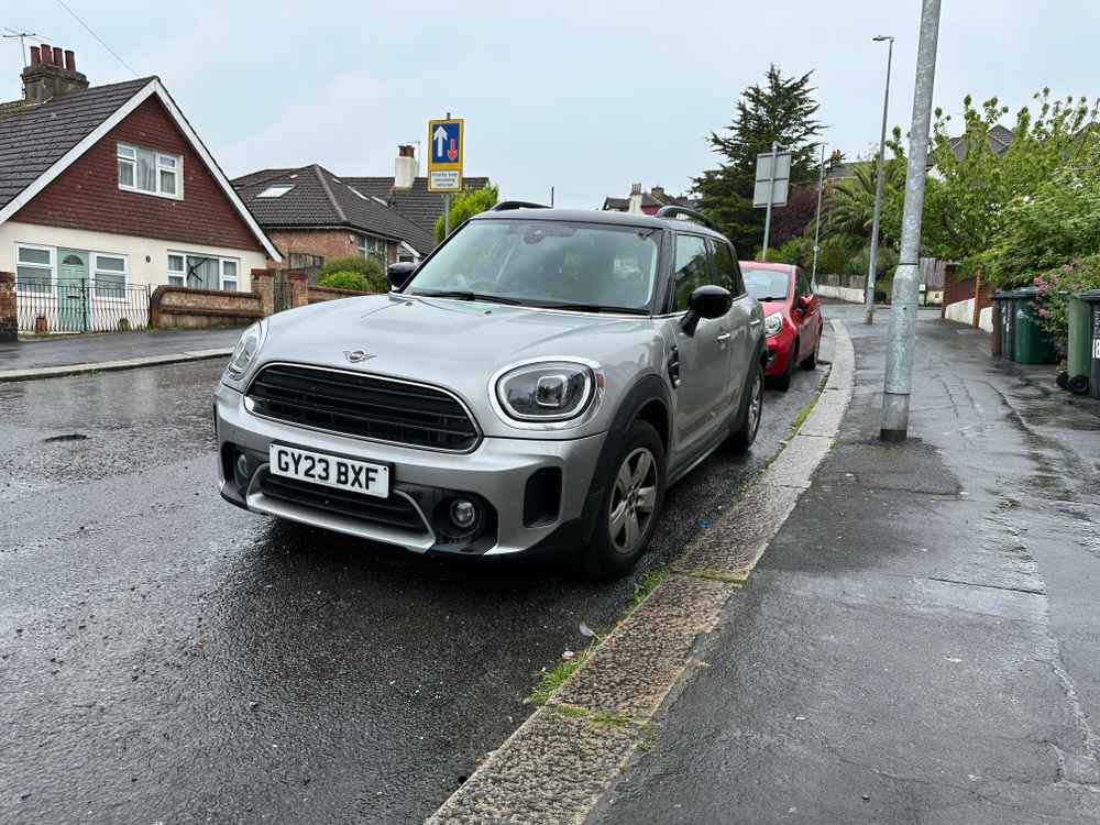 Photograph of GY23 BXF - a Grey Mini Countryman parked in Hollingdean by a non-resident who uses the local area as part of their Brighton commute. The eleventh of twelve photographs supplied by the residents of Hollingdean.