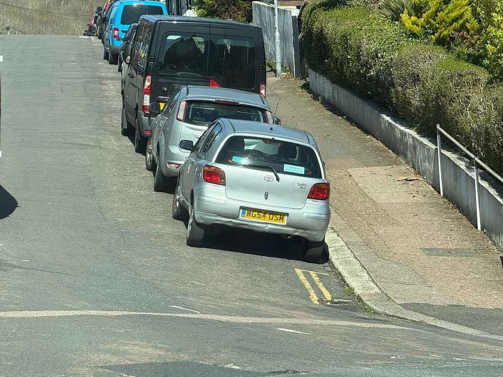 Photograph of WG54 OSM - a Silver Toyota Yaris parked in Hollingdean by a non-resident. The tenth of twenty photographs supplied by the residents of Hollingdean.