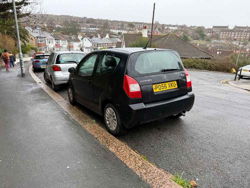 Photograph of PO56 XKU - a Black Citroen C2 parked in Hollingdean by a non-resident. The fifteenth of seventeen photographs supplied by the residents of Hollingdean.
