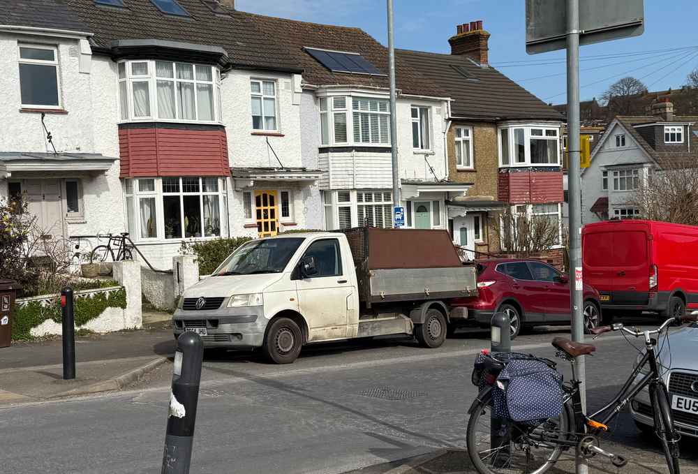 Photograph of BG54 JHU - a White Volkswagen T-Sporter parked in Hollingdean by a non-resident. The twenty-first of twenty-one photographs supplied by the residents of Hollingdean.