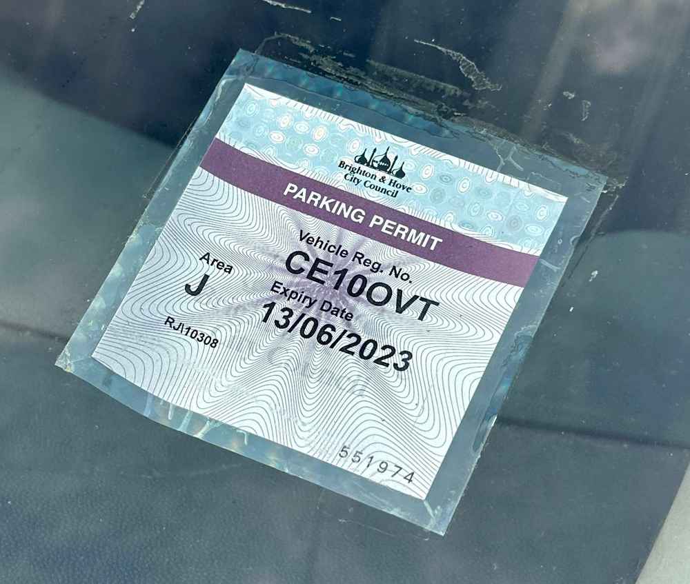 Photograph of CE10 OVT - a Blue Ford Fiesta parked in Hollingdean by a non-resident. The first of two photographs supplied by the residents of Hollingdean.