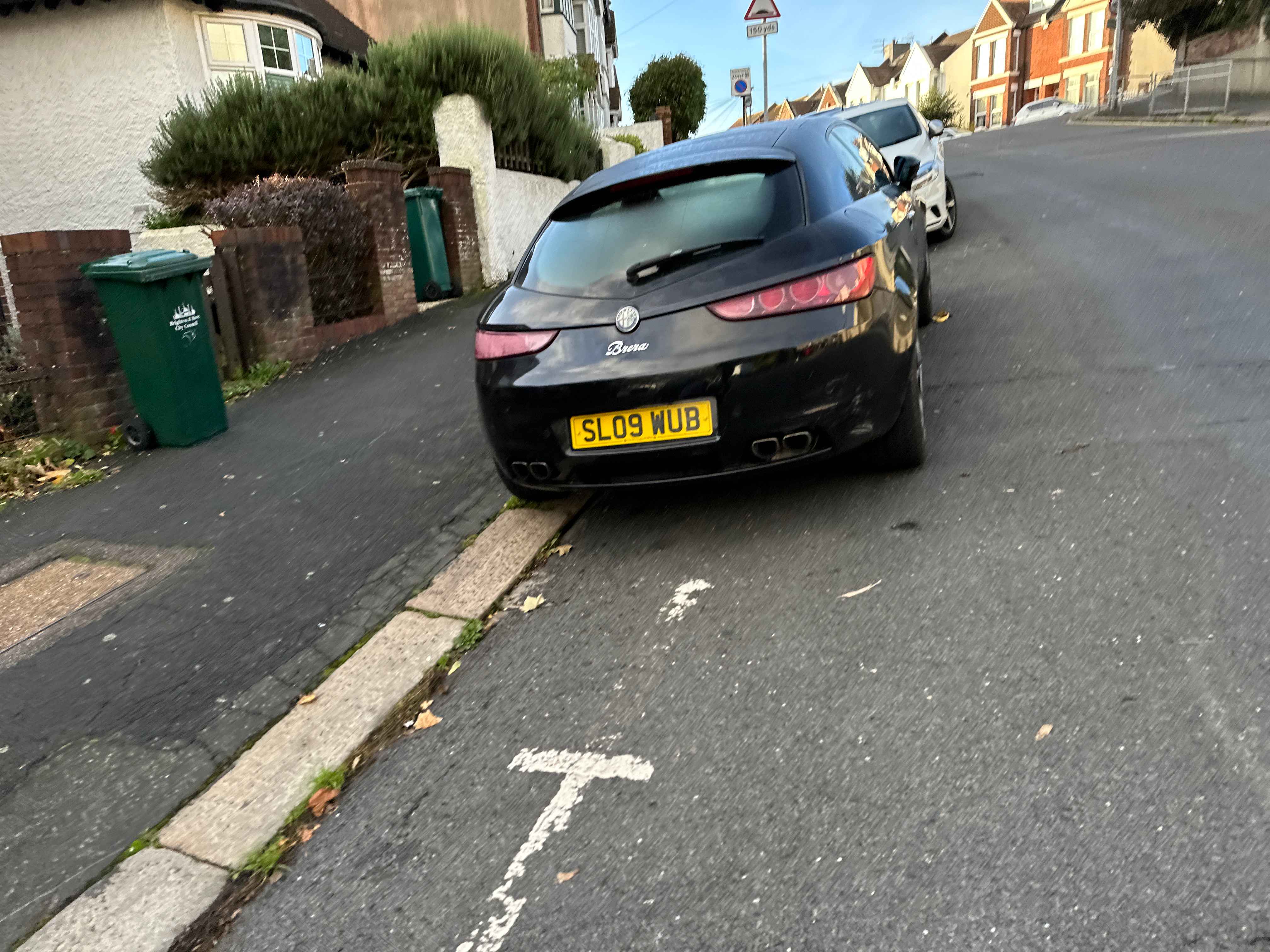 Photograph of SL09 WUB - a Black Alfa Romeo Brera parked in Hollingdean by a non-resident. The fourth of twenty photographs supplied by the residents of Hollingdean.