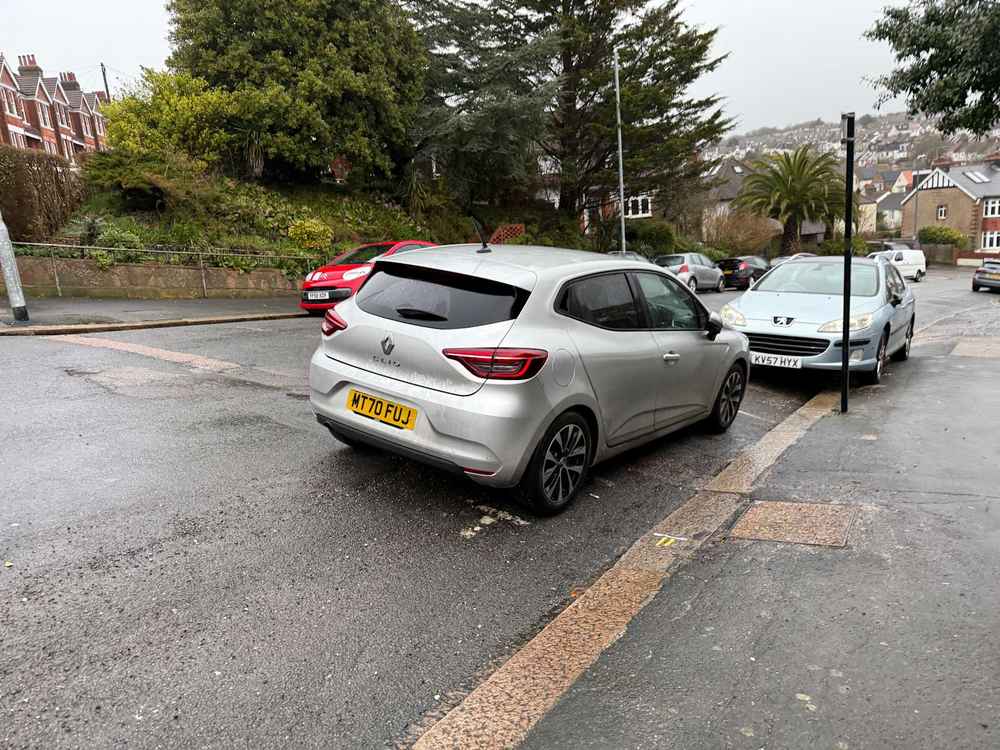 Photograph of MT70 FUJ - a Silver Renault Clio parked in Hollingdean by a non-resident. The tenth of ten photographs supplied by the residents of Hollingdean.