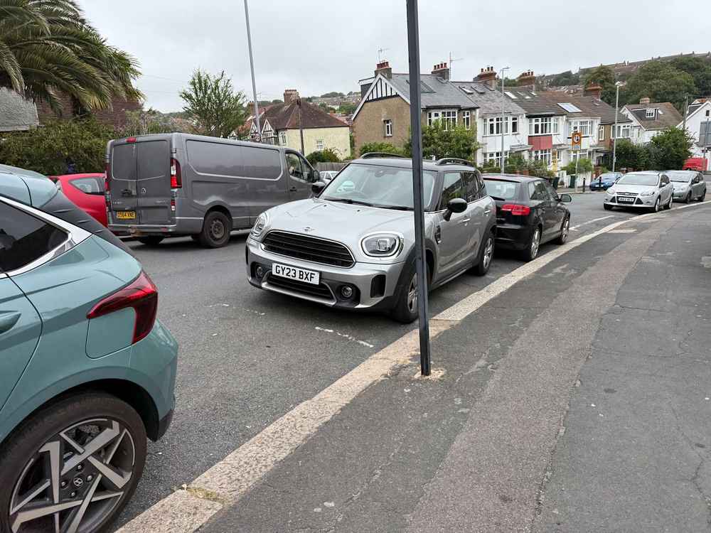 Photograph of GY23 BXF - a Grey Mini Countryman parked in Hollingdean by a non-resident who uses the local area as part of their Brighton commute. The twenty-seventh of thirty-three photographs supplied by the residents of Hollingdean.