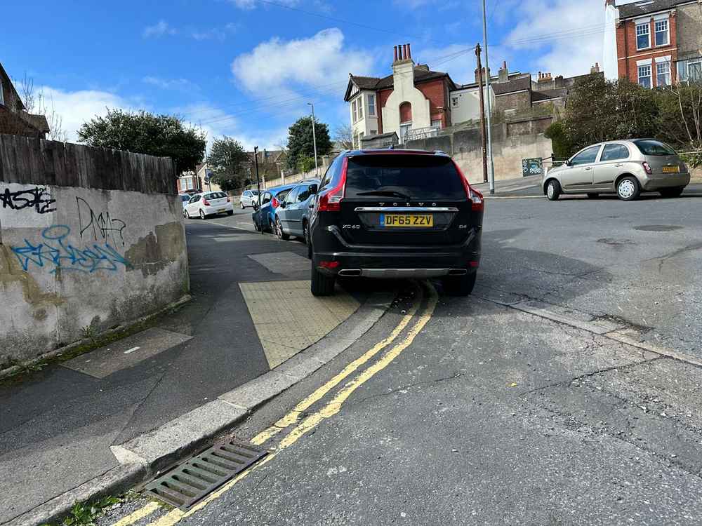 Photograph of DF65 ZZV - a Black Volvo XC60 parked in Hollingdean by a non-resident. The fifth of eleven photographs supplied by the residents of Hollingdean.
