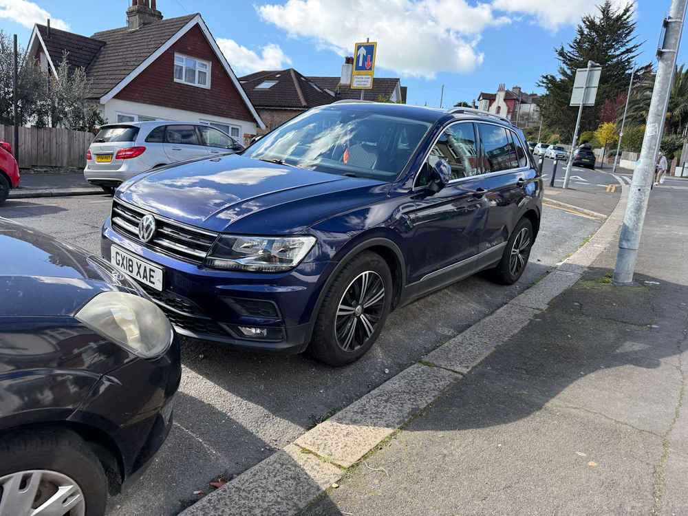 Photograph of GX18 XAE - a Blue Volkswagen Tiguan parked in Hollingdean by a non-resident who uses the local area as part of their Brighton commute. The twenty-second of twenty-two photographs supplied by the residents of Hollingdean.