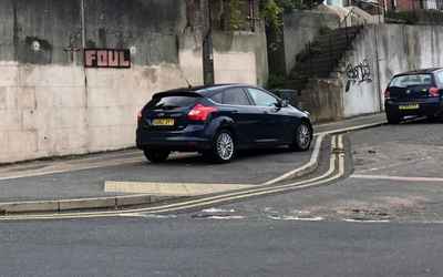 GU62 DYT, a Blue Ford Focus parked in Hollingdean