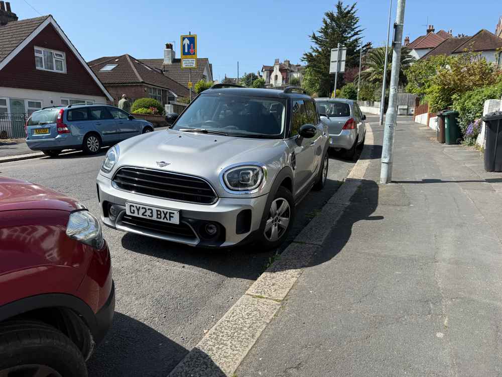 Photograph of GY23 BXF - a Grey Mini Countryman parked in Hollingdean by a non-resident who uses the local area as part of their Brighton commute. The twenty-third of twenty-three photographs supplied by the residents of Hollingdean.