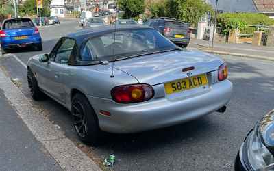 S83 ACD, a Silver Mazda MX-5 parked in Hollingdean
