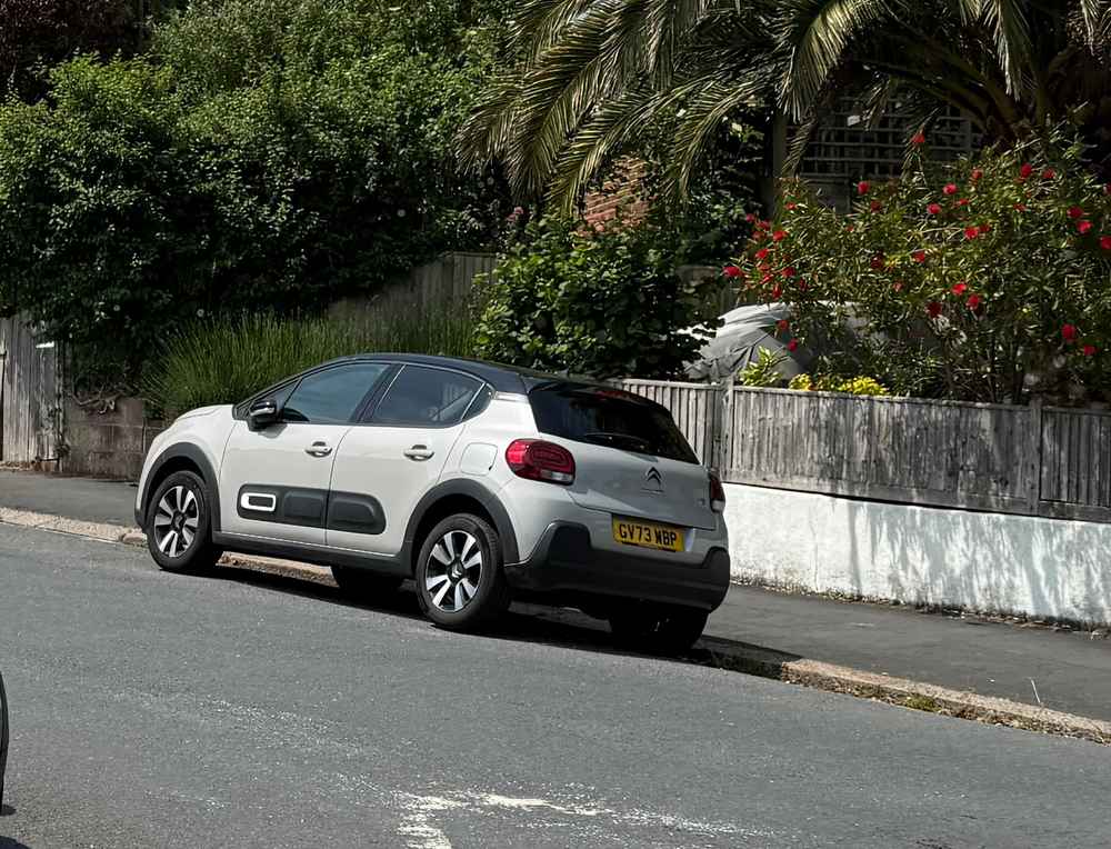 Photograph of GV73 WBP - a Grey Citroen C3 parked in Hollingdean by a non-resident who uses the local area as part of their Brighton commute. The seventeenth of seventeen photographs supplied by the residents of Hollingdean.