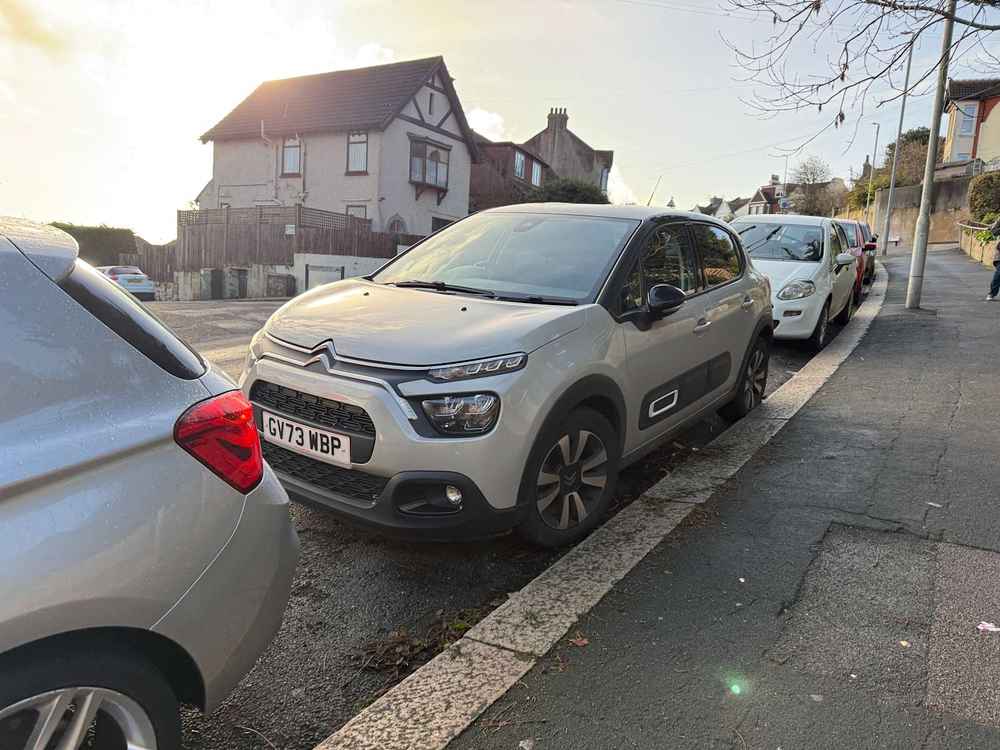 Photograph of GV73 WBP - a Grey Citroen C3 parked in Hollingdean by a non-resident who uses the local area as part of their Brighton commute. The twenty-fourth of twenty-five photographs supplied by the residents of Hollingdean.