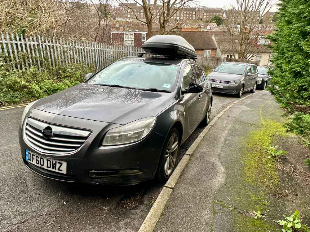 Photograph of DF60 DWZ - a Grey Vauxhall Insignia parked in Hollingdean by a non-resident. The eighth of fifteen photographs supplied by the residents of Hollingdean.