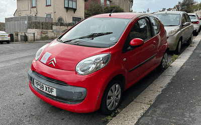 YP58 XDF, a Red Citroen C1 parked in Hollingdean