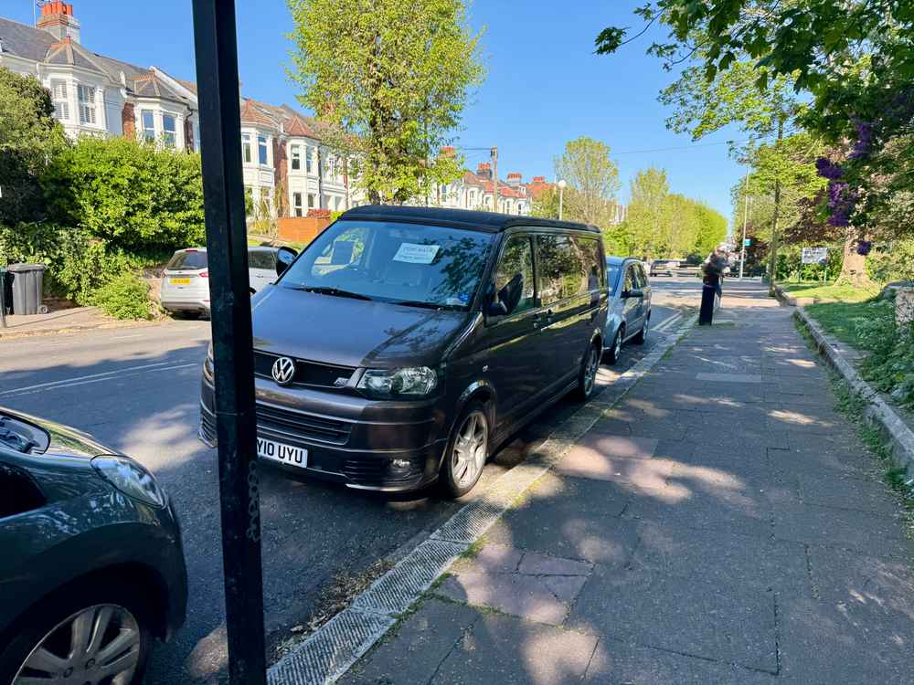 Photograph of GY10 UYU - a Brown Volkswagen Transporter camper van parked in Hollingdean by a non-resident. The fifteenth of sixteen photographs supplied by the residents of Hollingdean.