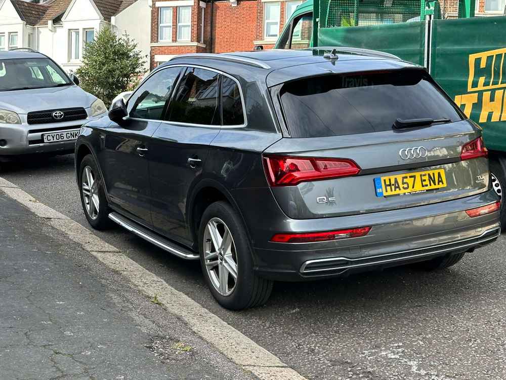 Photograph of HA57 ENA - a Grey Audi Q5 parked in Hollingdean by a non-resident who uses the local area as part of their Brighton commute. The third of ten photographs supplied by the residents of Hollingdean.