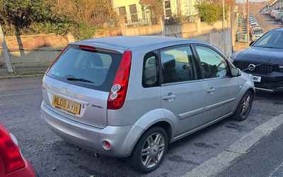 ML08 AYH, a Silver Ford Fiesta parked in Hollingdean