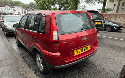 WJ10 VDY, a Red Ford Fusion parked in Hollingdean