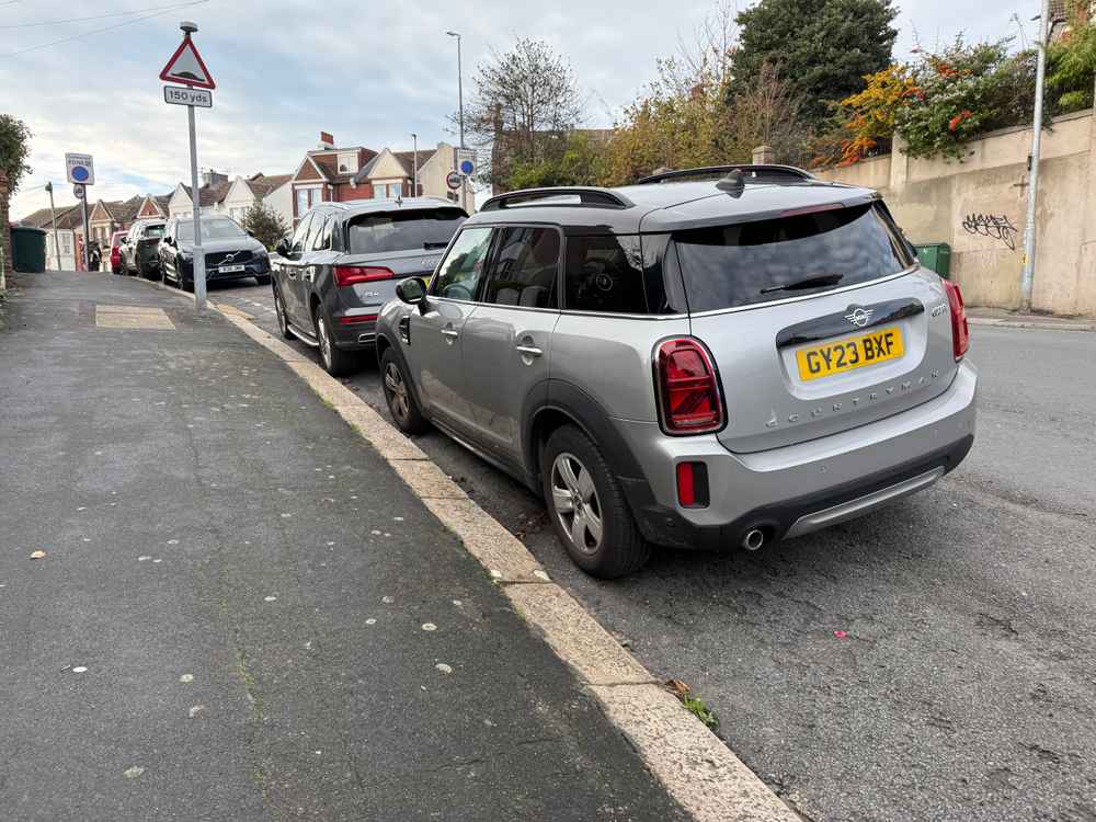 Photograph of GY23 BXF - a Grey Mini Countryman parked in Hollingdean by a non-resident who uses the local area as part of their Brighton commute. The thirtieth of thirty photographs supplied by the residents of Hollingdean.