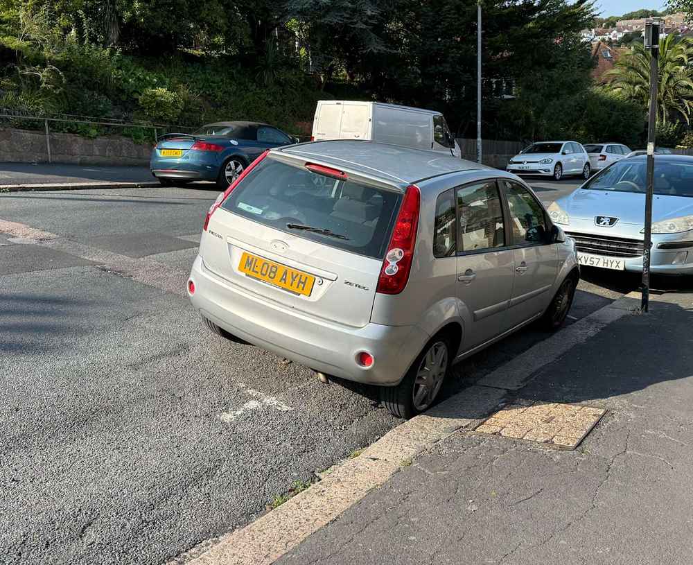 Photograph of ML08 AYH - a Silver Ford Fiesta parked in Hollingdean by a non-resident. The seventh of thirteen photographs supplied by the residents of Hollingdean.
