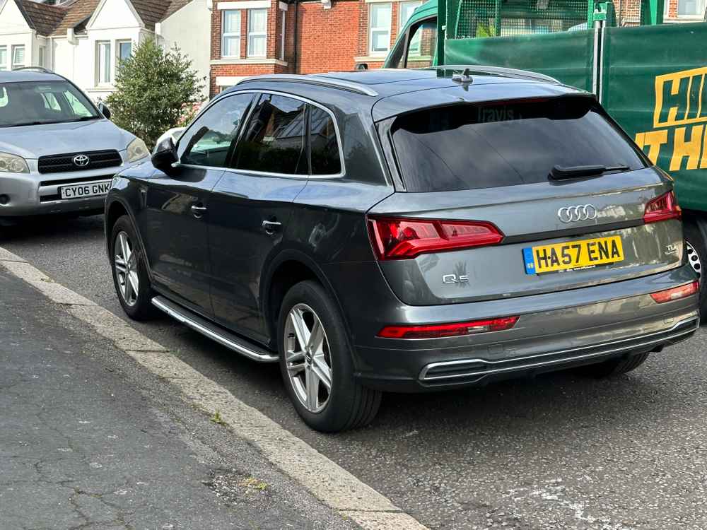 Photograph of HA57 ENA - a Grey Audi Q5 parked in Hollingdean by a non-resident who uses the local area as part of their Brighton commute. The third of three photographs supplied by the residents of Hollingdean.