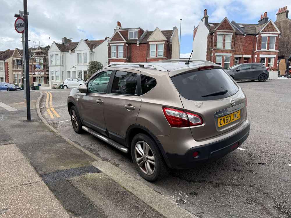 Photograph of CV60 JWC - a Gold Nissan  Qashqai parked in Hollingdean by a non-resident. The sixth of six photographs supplied by the residents of Hollingdean.