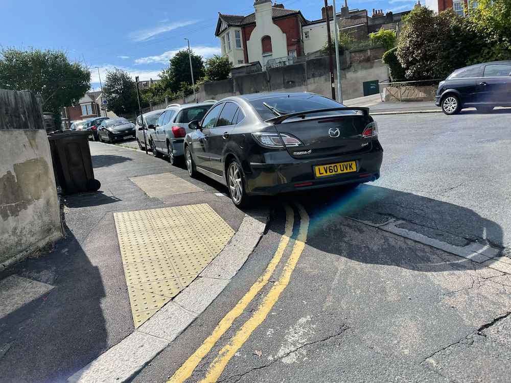 Photograph of LV60 UVK - a Grey Mazda 6 parked in Hollingdean by a non-resident. The first of four photographs supplied by the residents of Hollingdean.