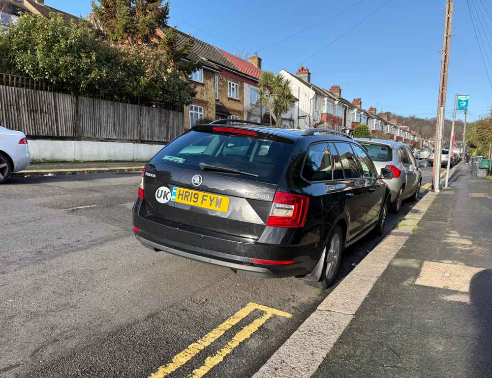 Photograph of HR19 FYW - a Black Skoda Octavia parked in Hollingdean by a non-resident. The seventh of seven photographs supplied by the residents of Hollingdean.